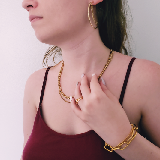 Gold Chain Hoop Earrings