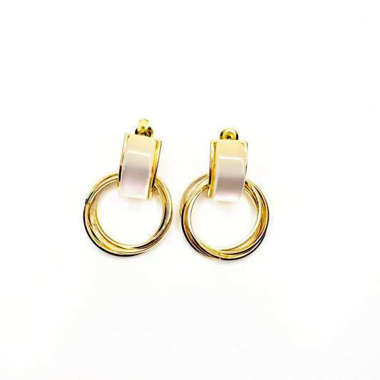 Opal Gold Hoop Earrings