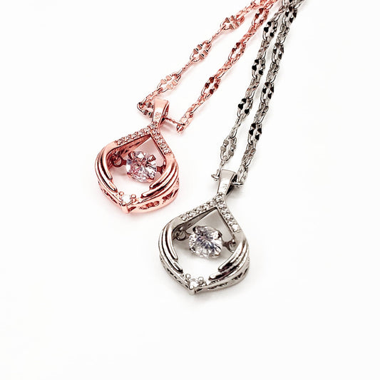 Twirling Zirconia Necklaces